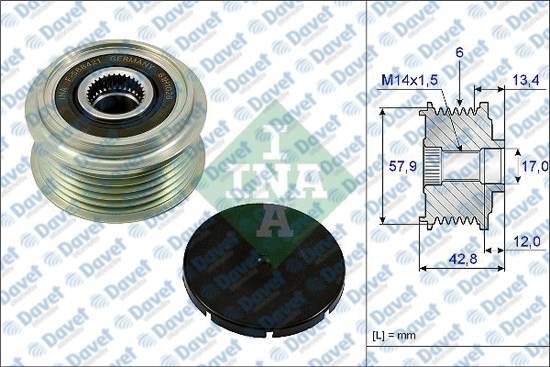 INA 535024010 Alternator Kasnagi Rulmanli Toyota Cruiser Verso 1.4d-4d (10-16)